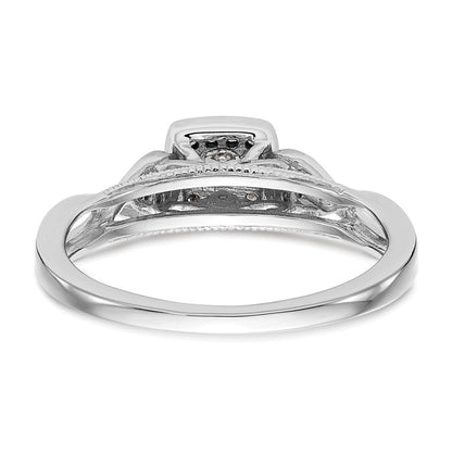 14K Weißgold First Versprechen Kreuz 1/5 Karat Rund Diamant Komplett Versprechen/ Verlobungsring