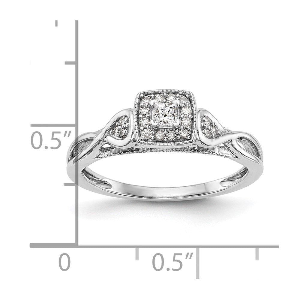 585 Weißgold Verlobungsring mit natürlichen Diamanten, vollständig besetzt