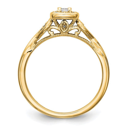 14K Gelbgold Verlobungsring, petite, mit 0,2 ct. im Labor gezüchteten Diamanten, VS/SI+ G+