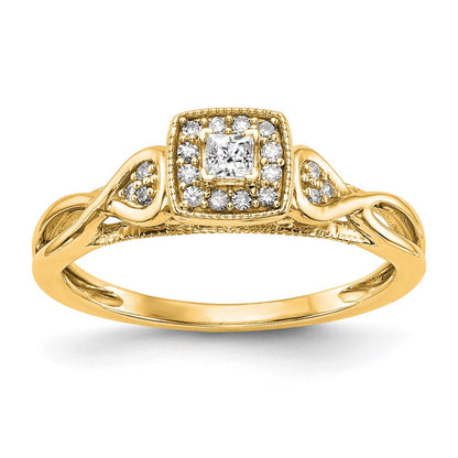 14K Gelbgold Verlobungsring, petite, mit 0,2 ct. im Labor gezüchteten Diamanten, VS/SI+ G+