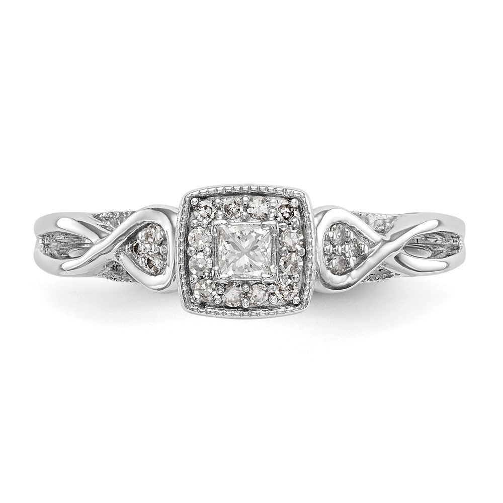 14K Weißgold 0,2 ct. Laborgezüchteter Diamant VS/SI+ G+ Zierlicher Verlobungsring