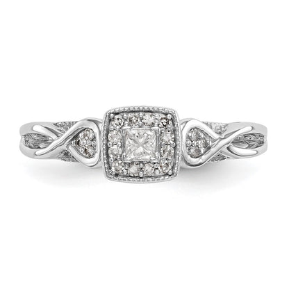 14K Weißgold 0,2 ct. Laborgezüchteter Diamant VS/SI+ G+ Zierlicher Verlobungsring