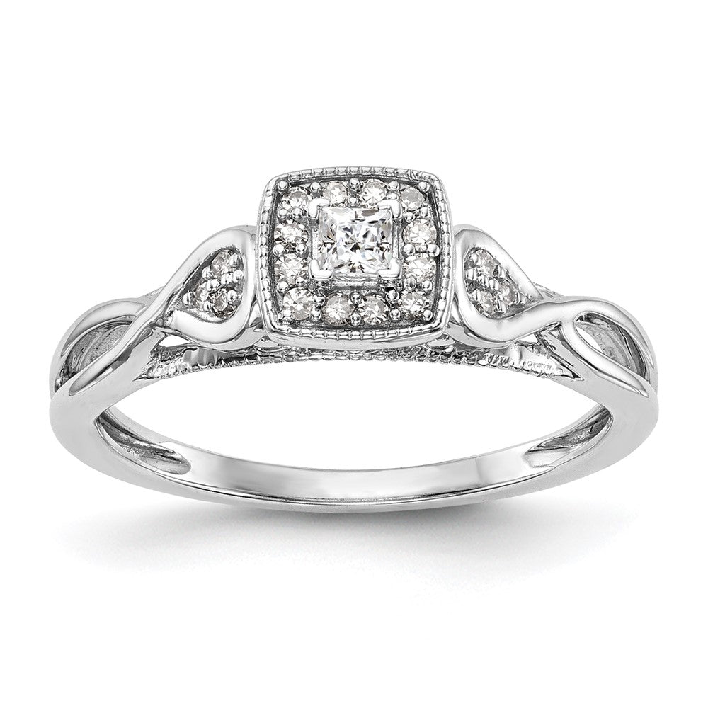 14K Weißgold 0,2 ct. Laborgezüchteter Diamant VS/SI+ G+ Zierlicher Verlobungsring