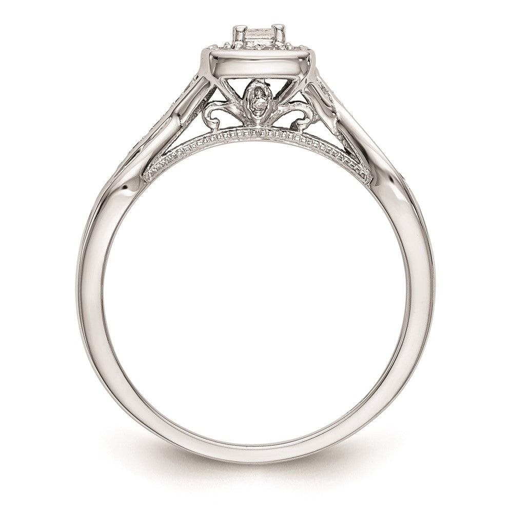 14K Weißgold Verlobungsring mit natürlichen Diamanten, rhodiniert