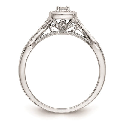 14K Weißgold Verlobungsring mit natürlichen Diamanten, rhodiniert
