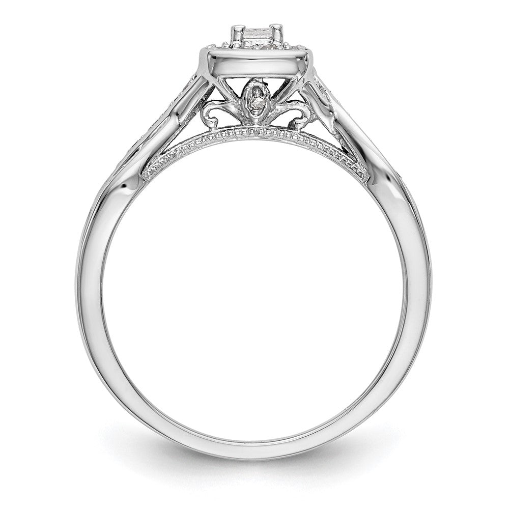 14K Weißgold First Versprechen Kreuz 1/3 Karat Rund Diamant Komplett Versprechen/ Verlobungsring