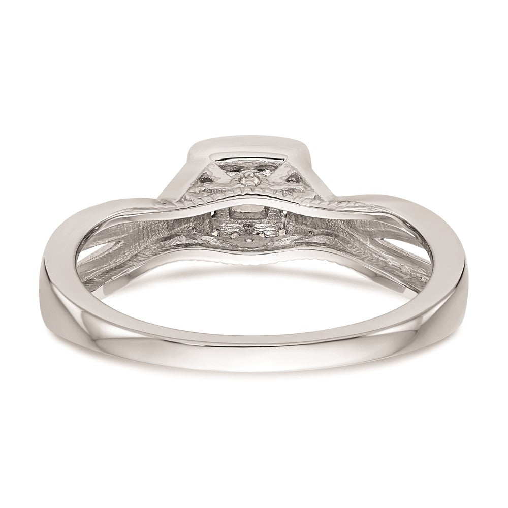14K Weißgold Verlobungsring mit natürlichen Diamanten, rhodiniert