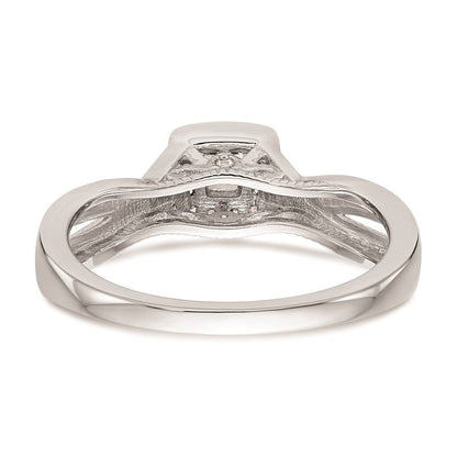 14K Weißgold Verlobungsring mit natürlichen Diamanten, rhodiniert