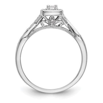 14K Weißgold Verlobungsring mit Labor-gezüchteten Diamanten VS/SI+ G+