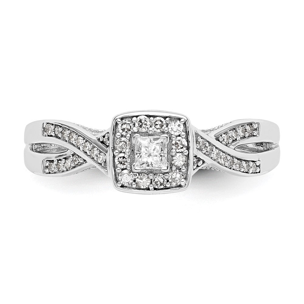 14K Weißgold Verlobungsring mit Labor-gezüchteten Diamanten VS/SI+ G+