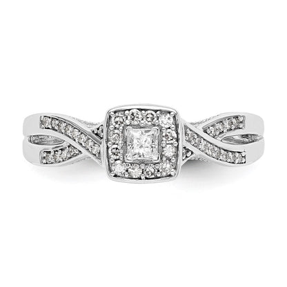 14K Weißgold Verlobungsring mit Labor-gezüchteten Diamanten VS/SI+ G+