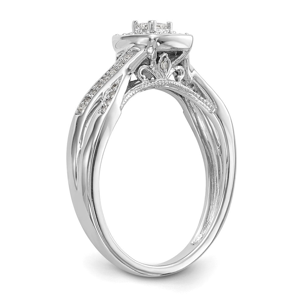 14K Weißgold Verlobungsring mit Labor-gezüchteten Diamanten VS/SI+ G+