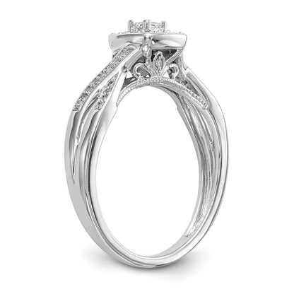 14K Weißgold Verlobungsring mit Labor-gezüchteten Diamanten VS/SI+ G+