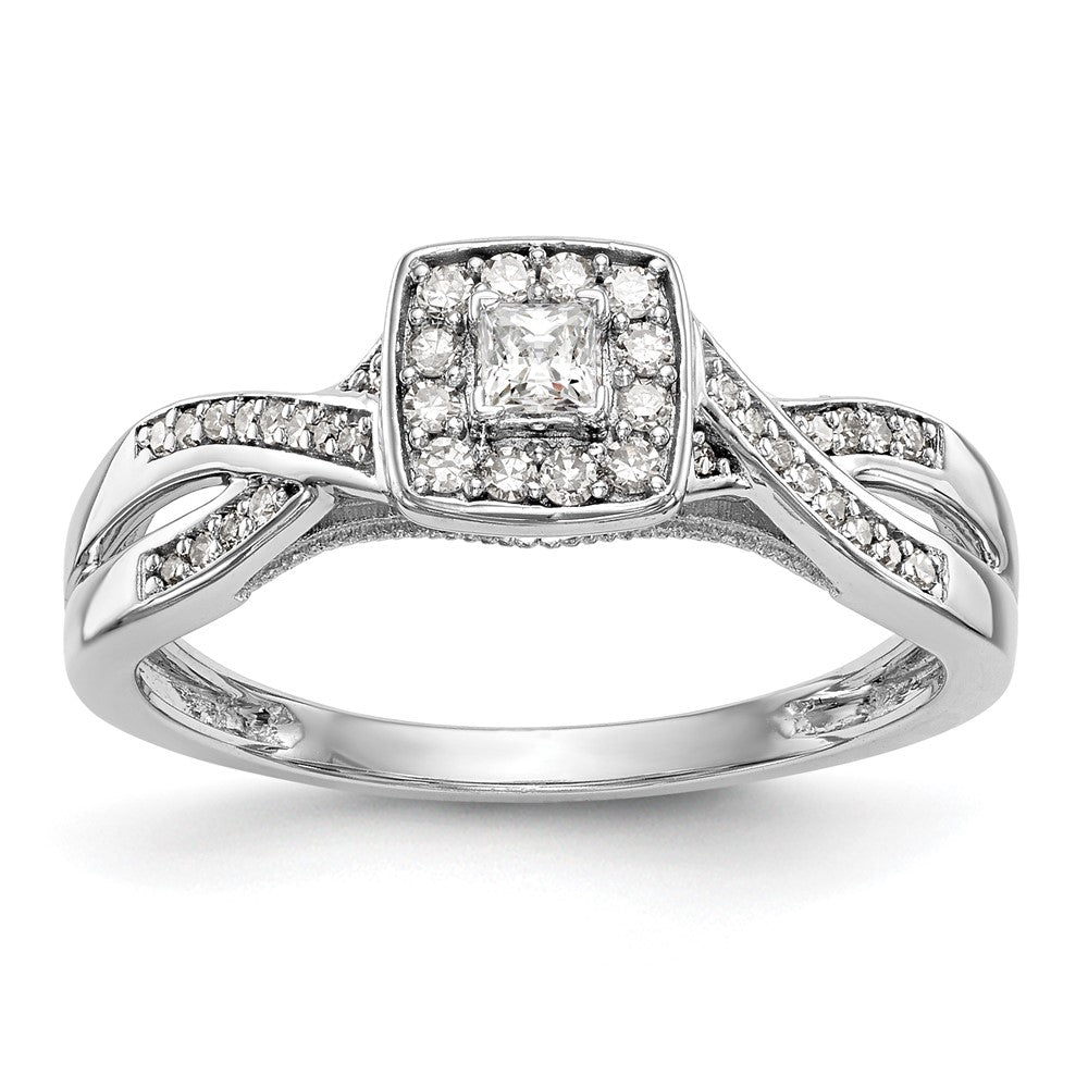 14K Weißgold Verlobungsring mit Labor-gezüchteten Diamanten VS/SI+ G+