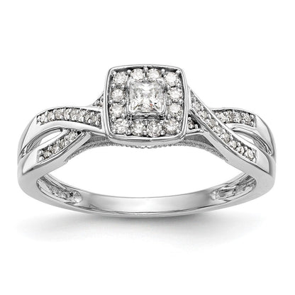 14K Weißgold Verlobungsring mit Labor-gezüchteten Diamanten VS/SI+ G+