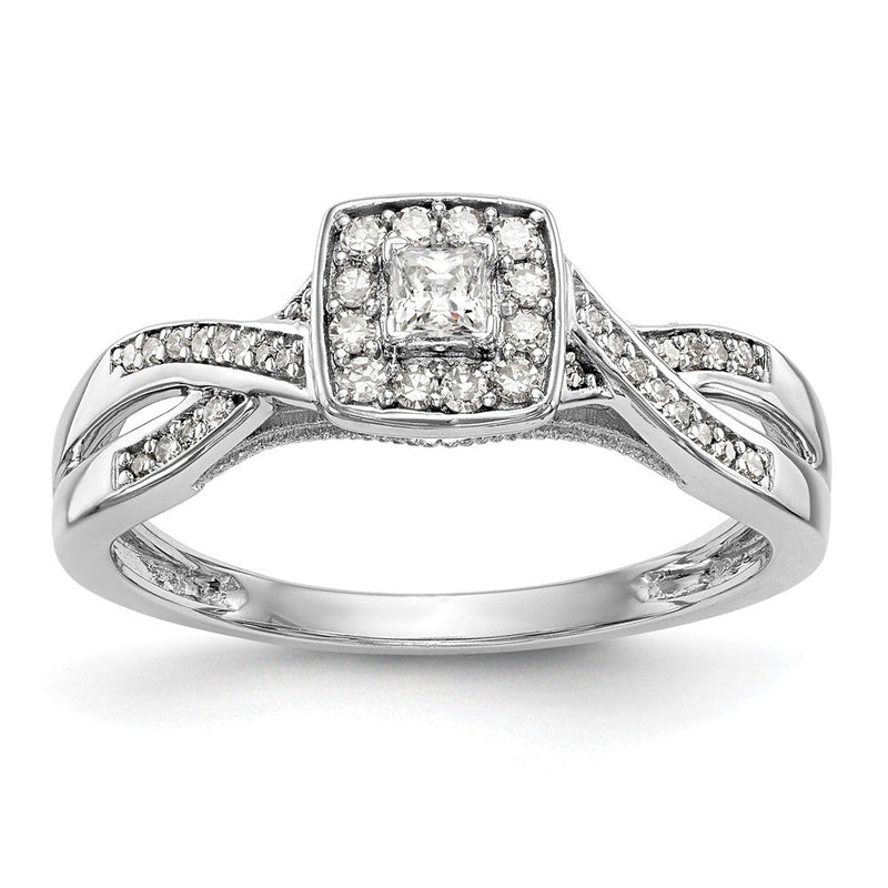14K Weißgold Verlobungsring mit Labor-gezüchteten Diamanten VS/SI+ G+