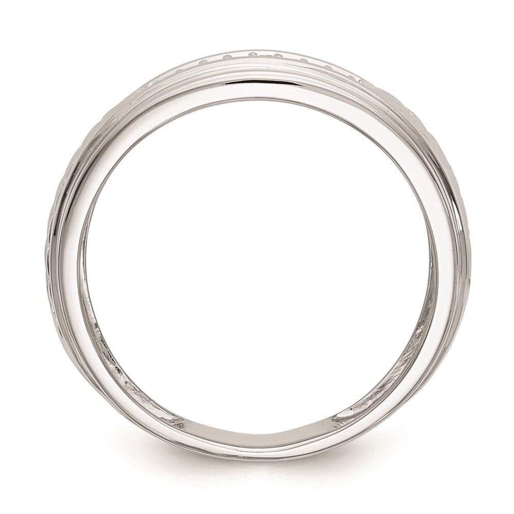 14K Weißgold Herren-Trio-Ehering mit natürlichen Diamanten