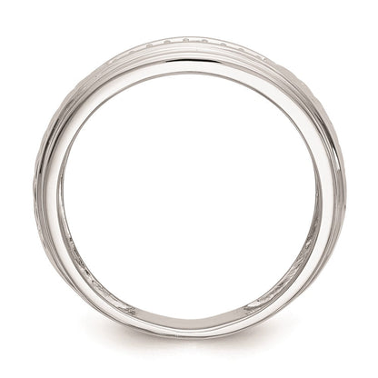 14K Weißgold Herren-Trio-Ehering mit natürlichen Diamanten