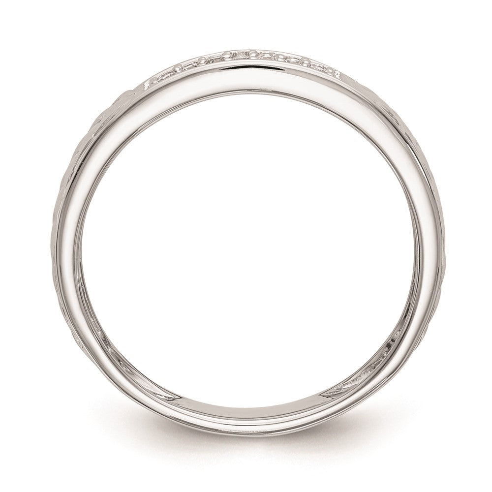 14K Weißgold Trio Damen-Eheringe mit natürlichen Diamanten