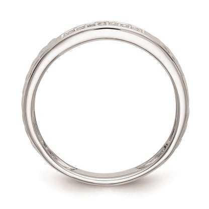14K Weißgold Trio Damen-Eheringe mit natürlichen Diamanten