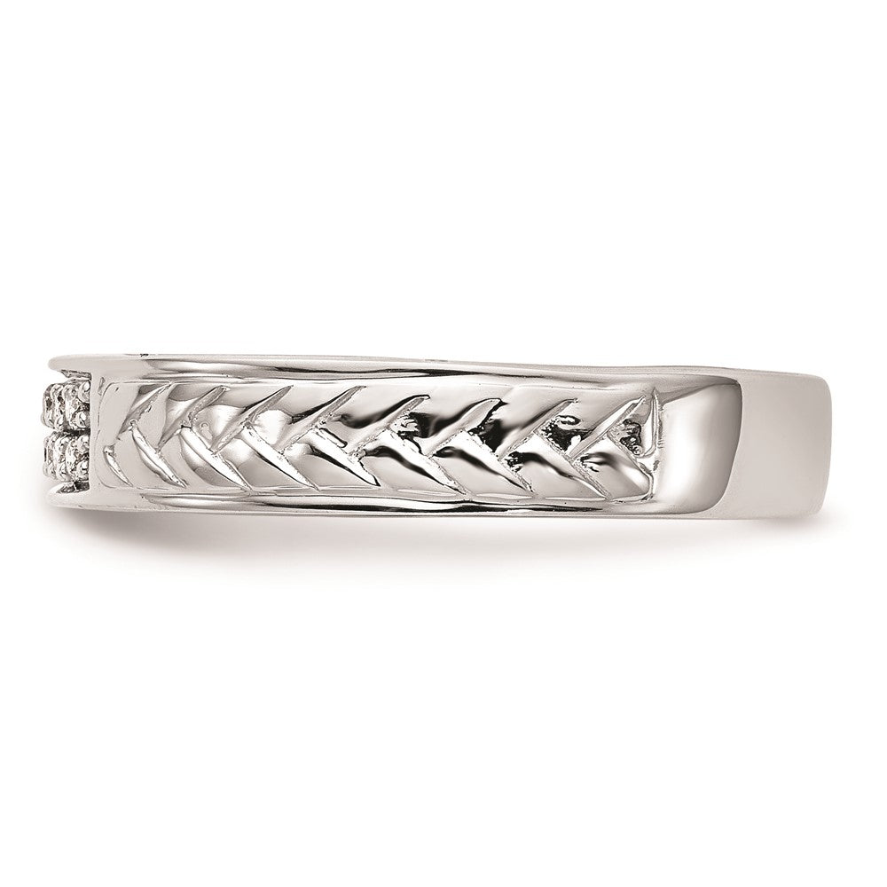 14K Weißgold Trio Damen-Eheringe mit natürlichen Diamanten