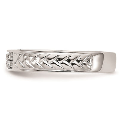 14K Weißgold Trio Damen-Eheringe mit natürlichen Diamanten