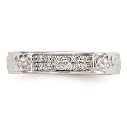 14K Weißgold Trio Damen-Eheringe mit natürlichen Diamanten