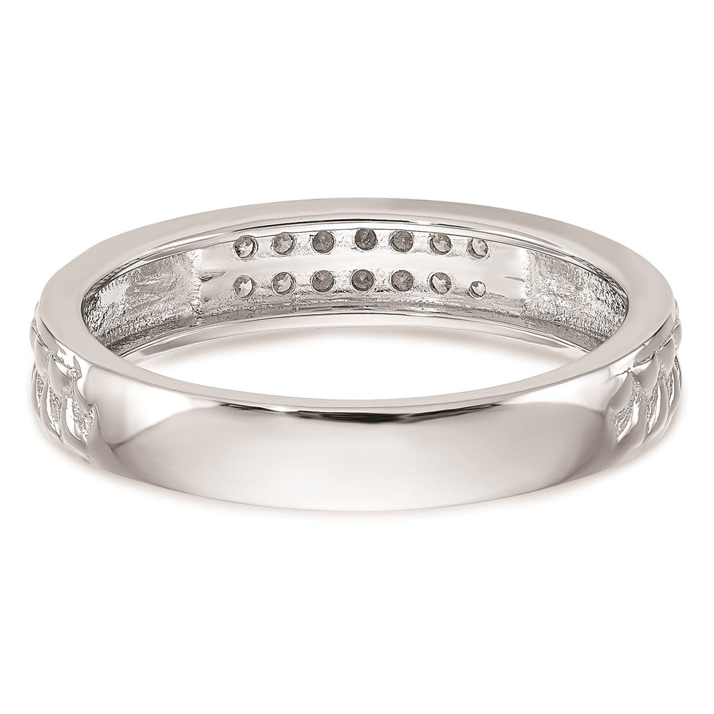 14K Weißgold Trio Damen-Eheringe mit natürlichen Diamanten