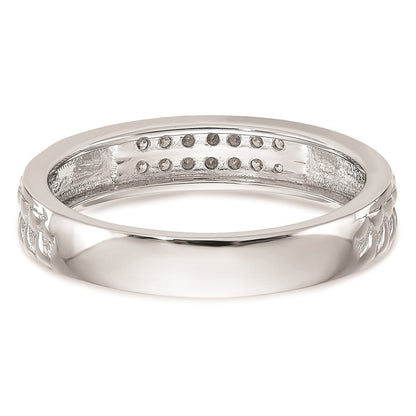 14K Weißgold Trio Damen-Eheringe mit natürlichen Diamanten