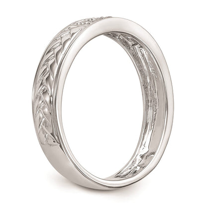 14K Weißgold Trio Damen-Eheringe mit natürlichen Diamanten