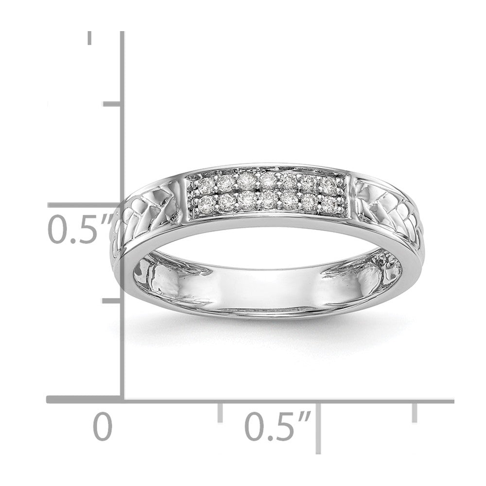 14K Weißgold Trio Damen-Eheringe mit natürlichen Diamanten