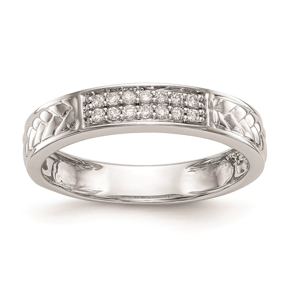 14K Weißgold Trio Damen-Eheringe mit natürlichen Diamanten
