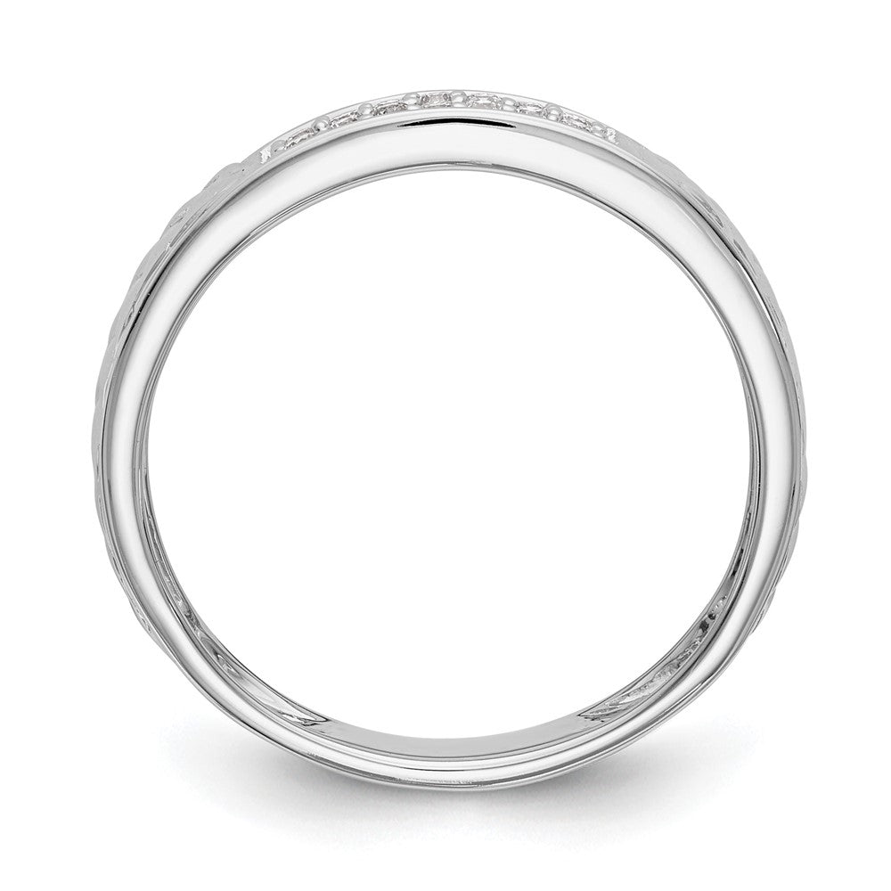 14K Weißgold Trio Damen-Ehering mit Laborgezüchteten Diamanten, VS/SI+ G+
