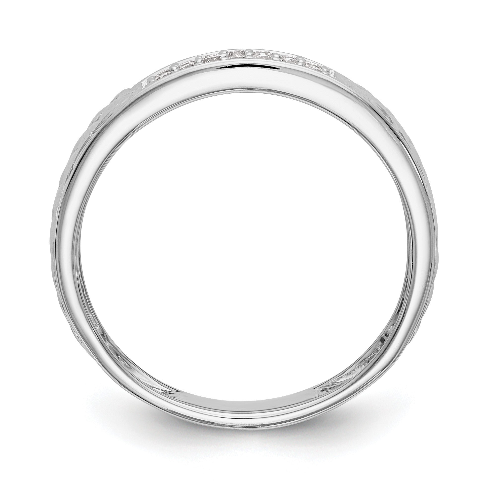 10K Weißgold 1/10 Karat Diamant Trio Damen Komplett Ehering