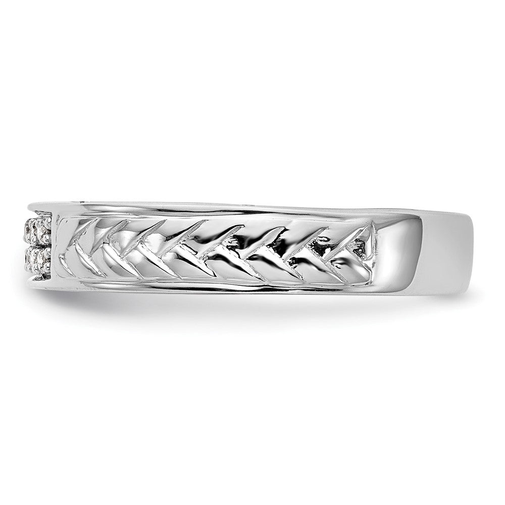 14K Weißgold Trio Damen-Ehering mit Laborgezüchteten Diamanten, VS/SI+ G+