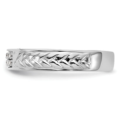 10K Weißgold 1/10 Karat Diamant Trio Damen Komplett Ehering