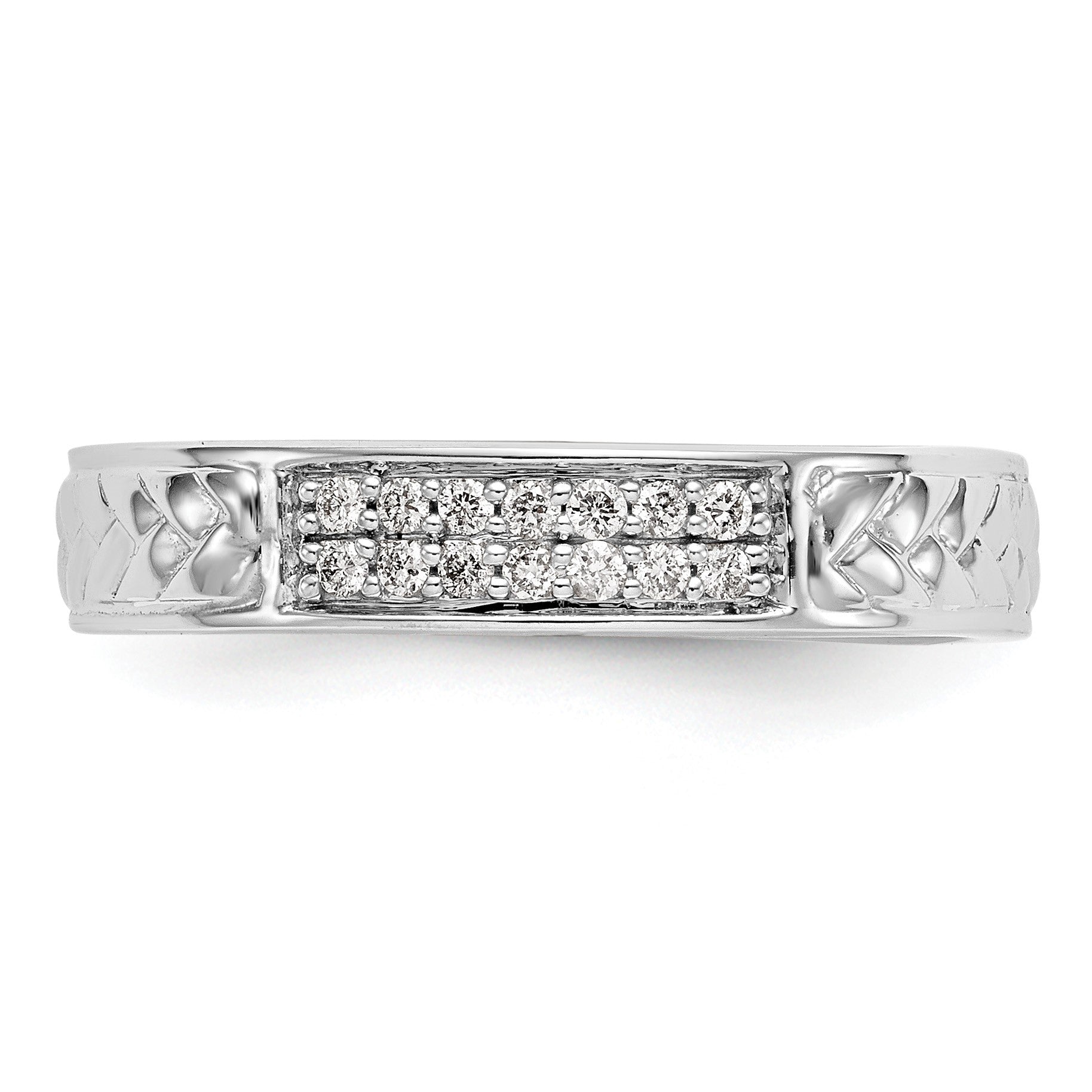 10K Weißgold 1/10 Karat Diamant Trio Damen Komplett Ehering