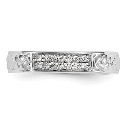 10K Weißgold 1/10 Karat Diamant Trio Damen Komplett Ehering