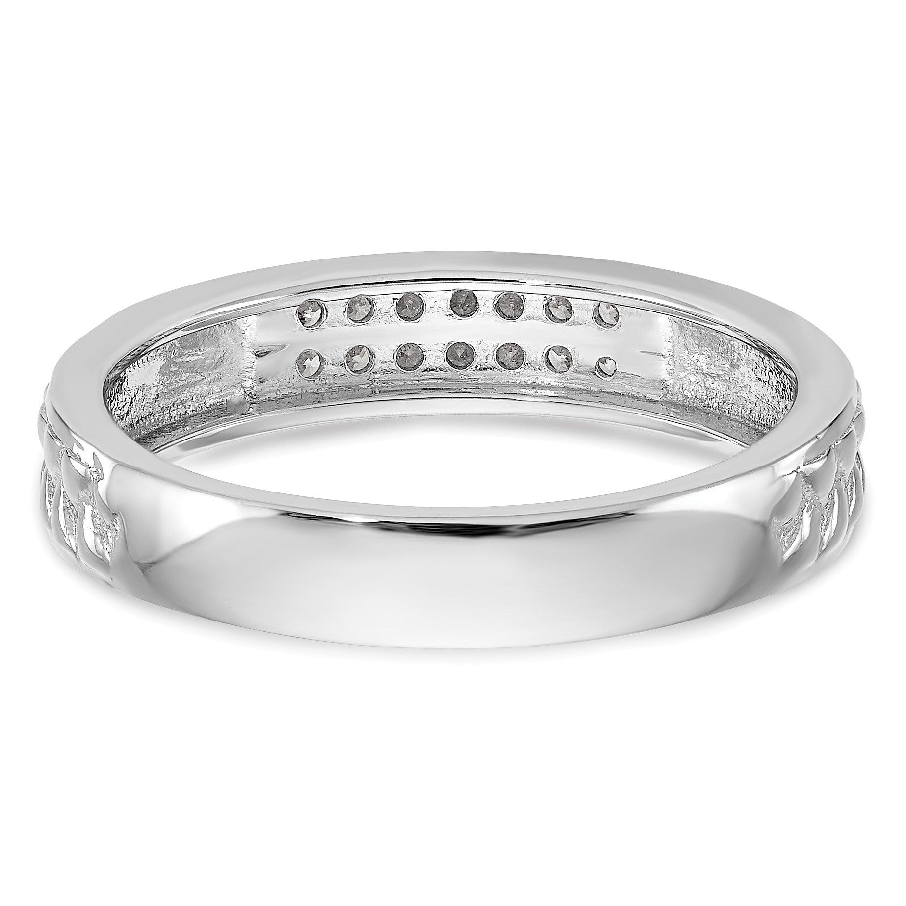 10K Weißgold 1/10 Karat Diamant Trio Damen Komplett Ehering