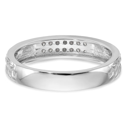 10K Weißgold 1/10 Karat Diamant Trio Damen Komplett Ehering