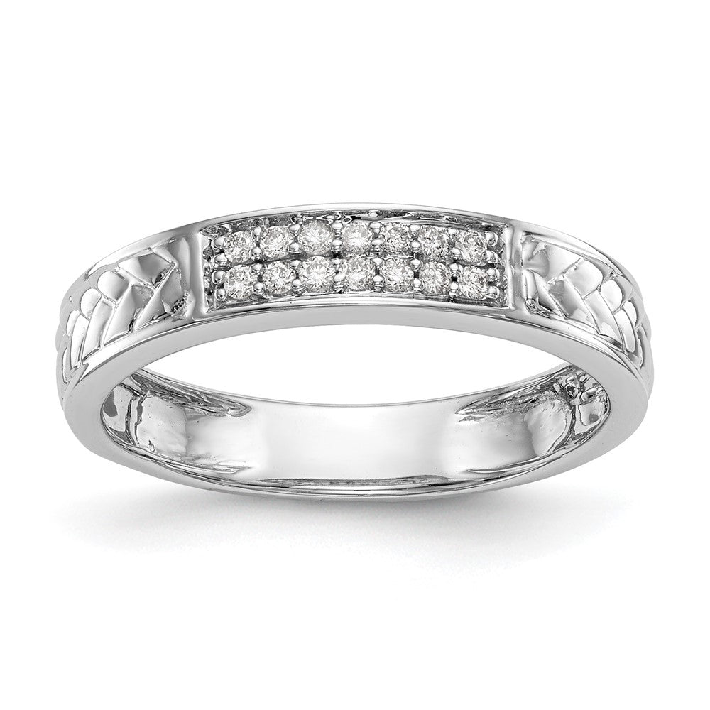 14K Weißgold Trio Damen-Ehering mit Laborgezüchteten Diamanten, VS/SI+ G+