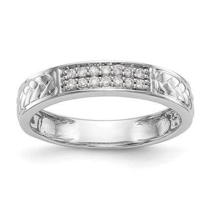 10K Weißgold 1/10 Karat Diamant Trio Damen Komplett Ehering