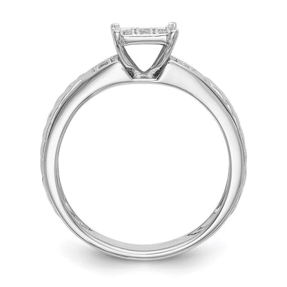 14K Weißgold Verlobungsring mit im Labor gezüchteten Diamanten, Cluster, Trio, VS/SI+ G+
