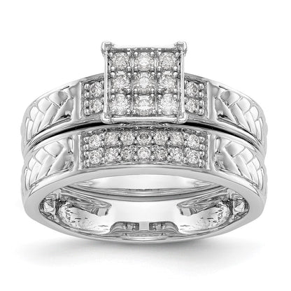 14K Weißgold Verlobungsring mit im Labor gezüchteten Diamanten, Cluster, Trio, VS/SI+ G+