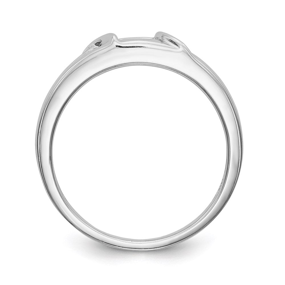 14K Weißgold Herren-Trauring-Set mit natürlichen Diamanten, komplett