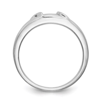 14K Weißgold Herren-Trauring-Set mit natürlichen Diamanten, komplett