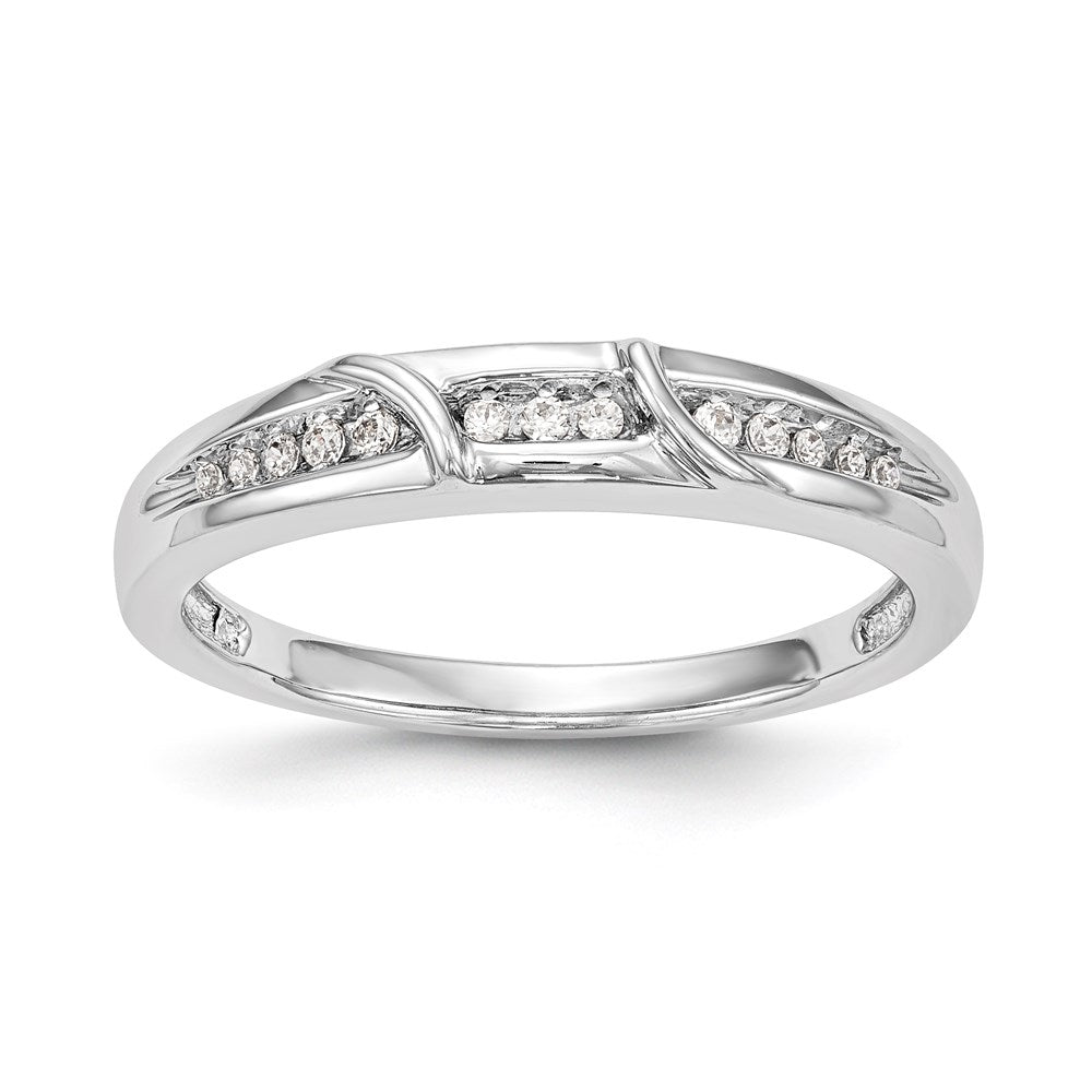 14K Weißgold Herren-Trauring-Set mit natürlichen Diamanten, komplett