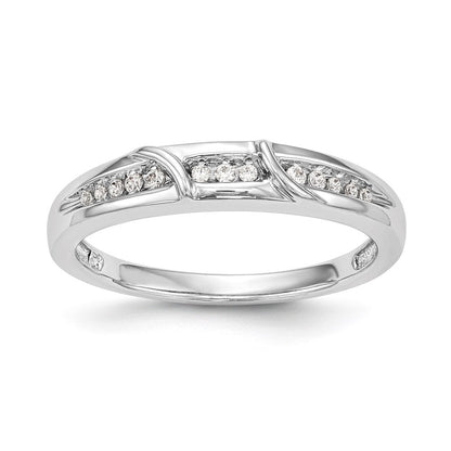 14K Weißgold Herren-Trauring-Set mit natürlichen Diamanten, komplett