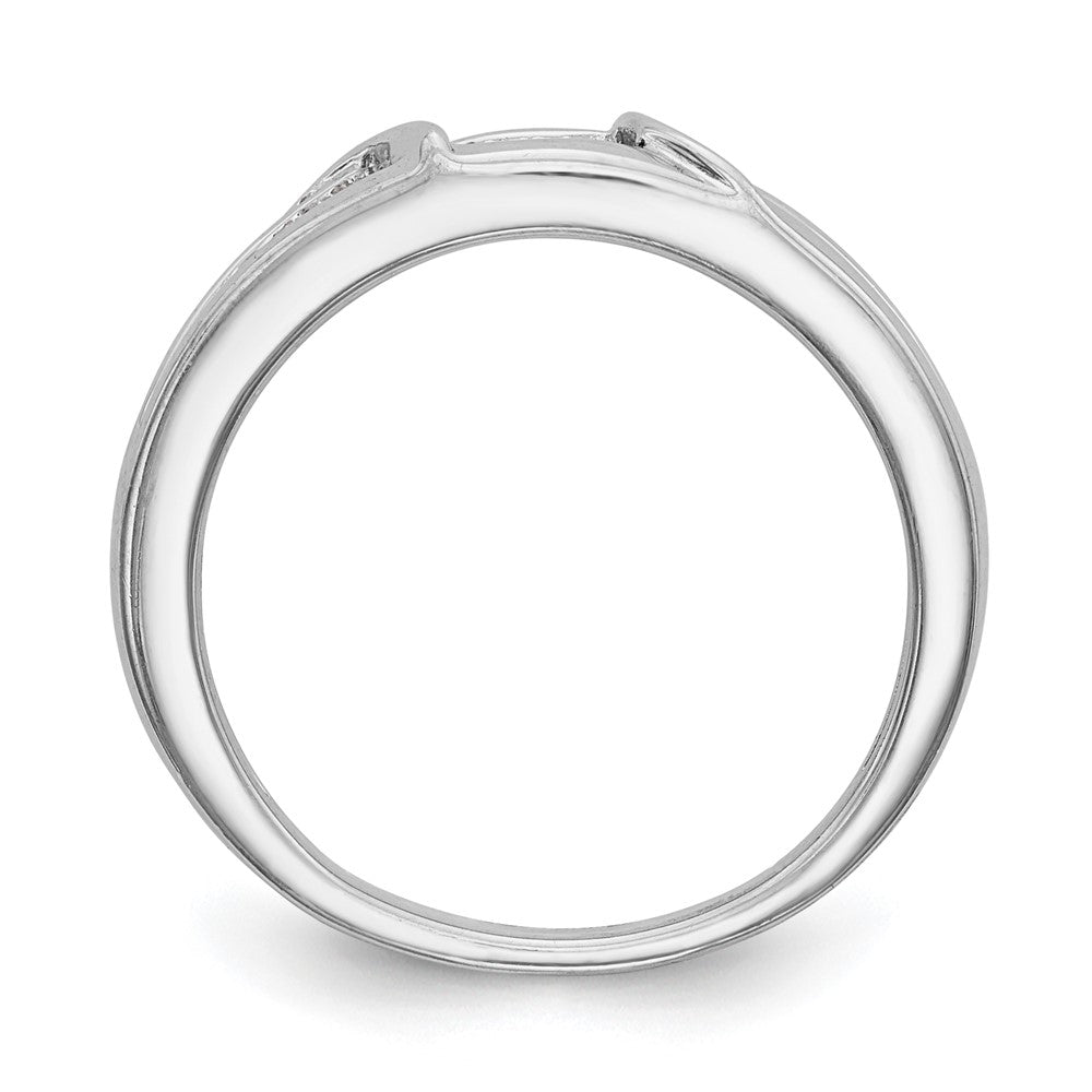14K Weißgold Damen-Trauring-Set mit natürlichen Diamanten, komplett, 3-teilig