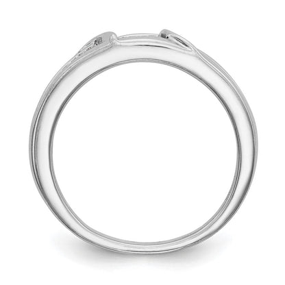 14K Weißgold Damen-Trauring-Set mit natürlichen Diamanten, komplett, 3-teilig